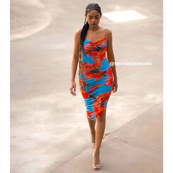 ZARA BLOGGER FAVE!!! Ruched Asymmetric Dress NWT - Picture 13 of 16